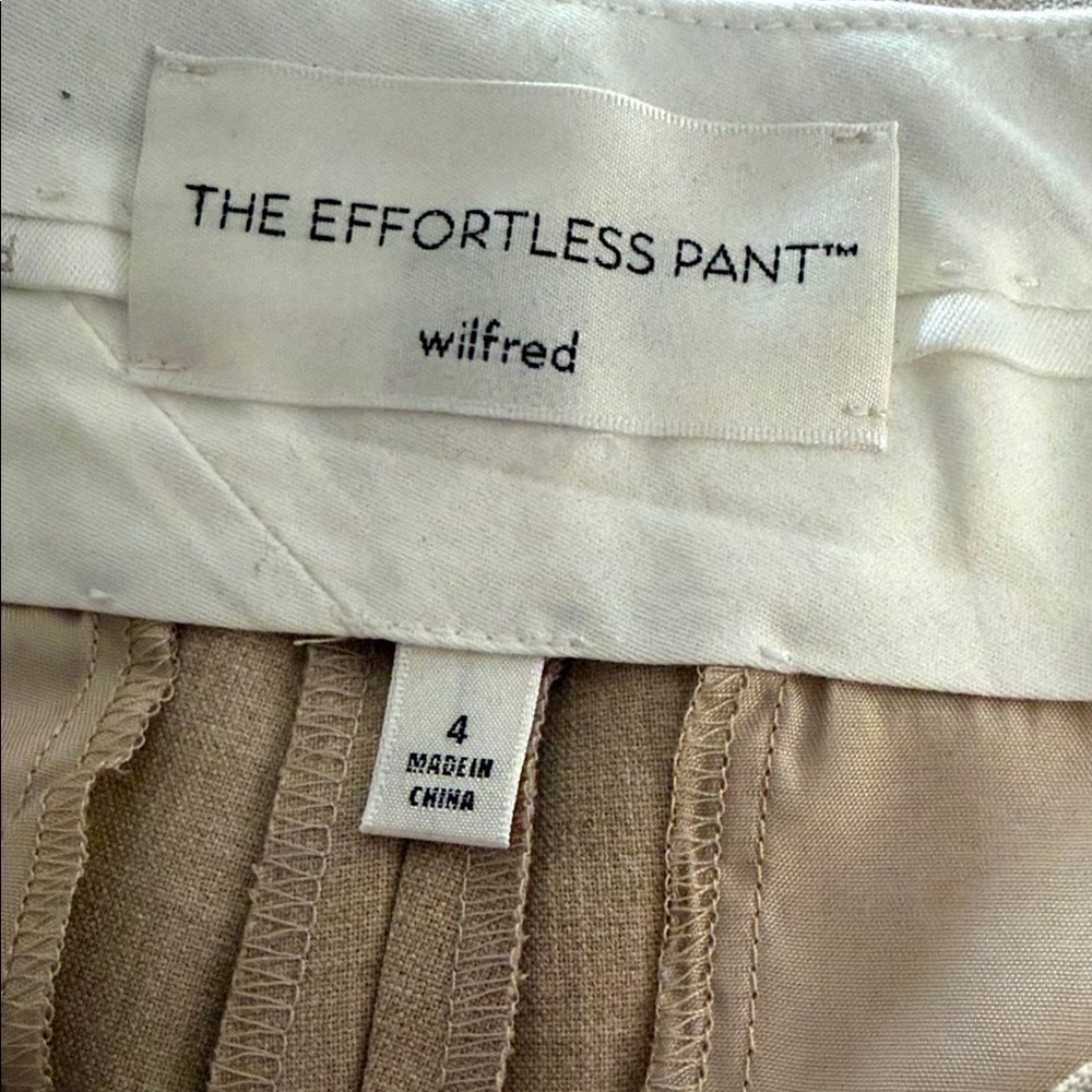 NWT Wilfred Effortless 5” Heathered Oat Beige Pleated Shorts - Picture 4 of 10